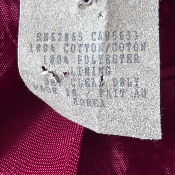 Vintage Ruff Hewn 90's Overcoat Double Breasted Equestrian Retro Red Medium - Picture 8 of 13